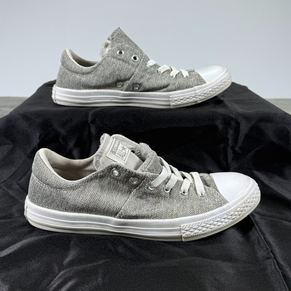 Converse 662122F CT All-Star Junior Sz 5 Gray Twill Double Tongue Slip-On Shoes
